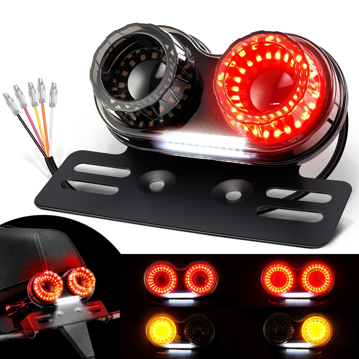 Benlari front view of tail light showing clean integrated appearance and improved safety