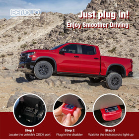 Benowo device installed under dash in a GM truck offering reversible AFM disable benefit