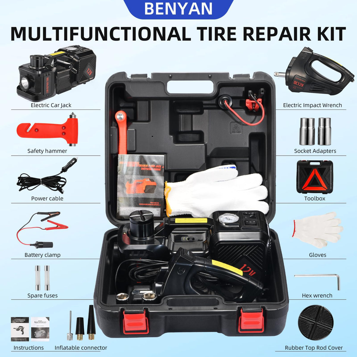 BENYAN close-up of hydraulic ram showing durable construction and reliable lift