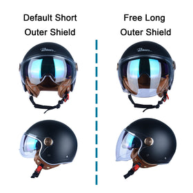 BEON dual visors detail displaying clear outer and retractable sun shield