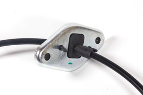 BEONEO shift cable installed under a vehicle demonstrating correct routing and improved shift response