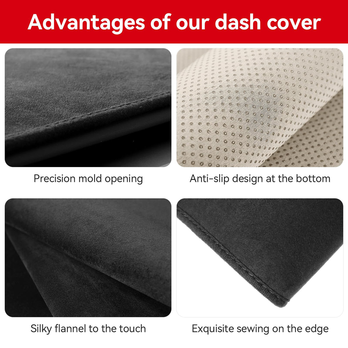 Bercicci silicone backing detail preventing slipping while driving