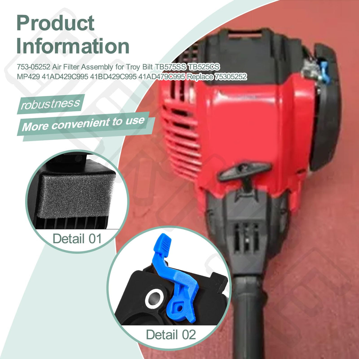 BERPSE filter installed in a trimmer demonstrating proper fit and protection