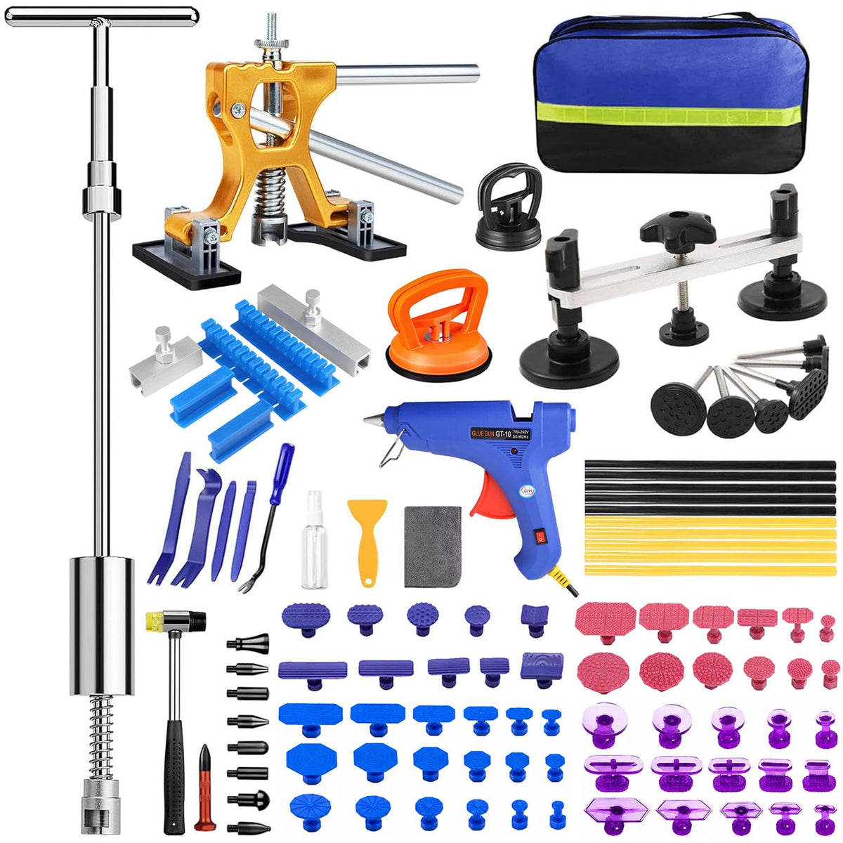BERSLDI kit open layout showing tools for fast dent repairs