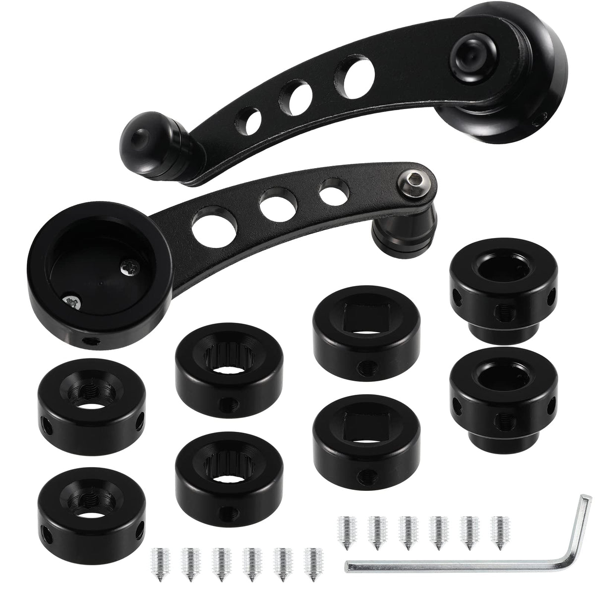 BESPORTBLE front view of black aluminum crank handle showing fit and design benefits