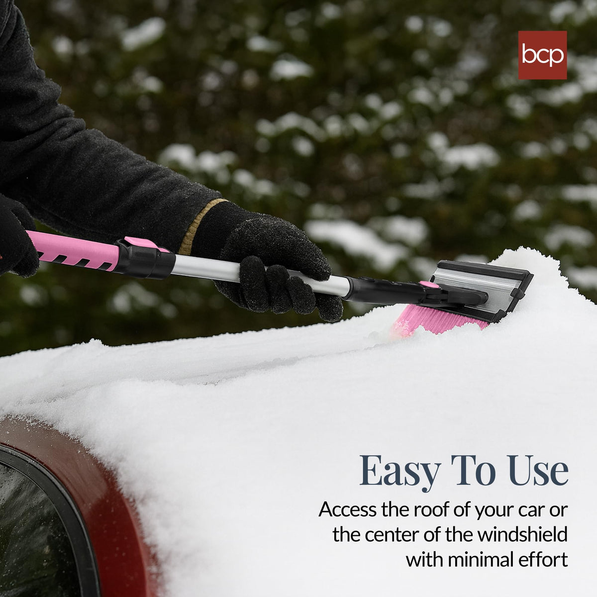 Best Choice Products close-up of bristle head showing effective snow removal