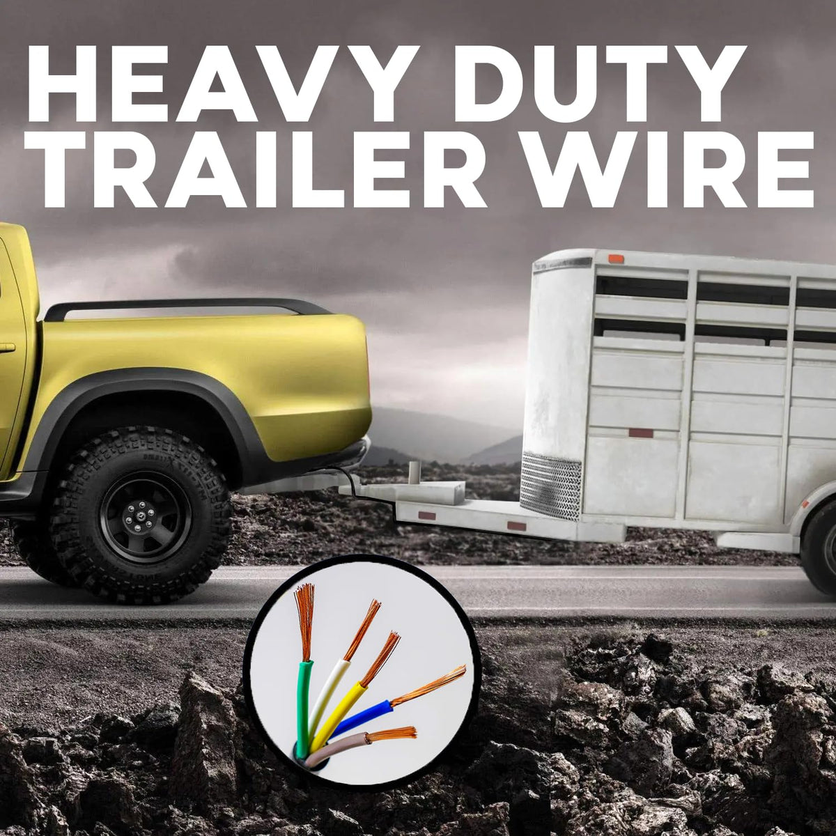BEST CONNECTIONS cable connected between tow vehicle and trailer illustrating practical in-use reliability
