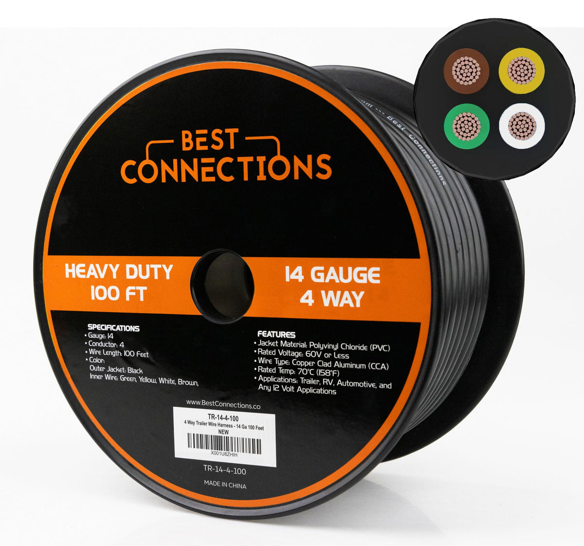 BEST CONNECTIONS front packaging showing 100ft cable and features