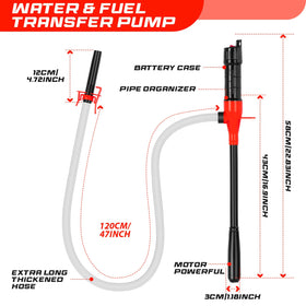 BestCosy pump in use pouring gas from a jerrycan to a container for safer refueling