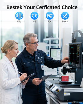 BESTEK powering laptop, phone, and tablet simultaneously demonstrating multi-device convenience benefit