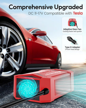 BESTEK top view of two AC outlets showing ability to power laptops and small appliances simultaneously