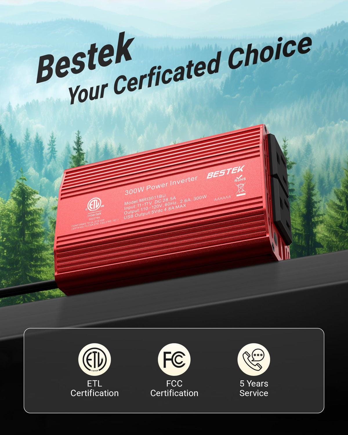 BESTEK packaged box with manual for ready-to-use out-of-the-box setup