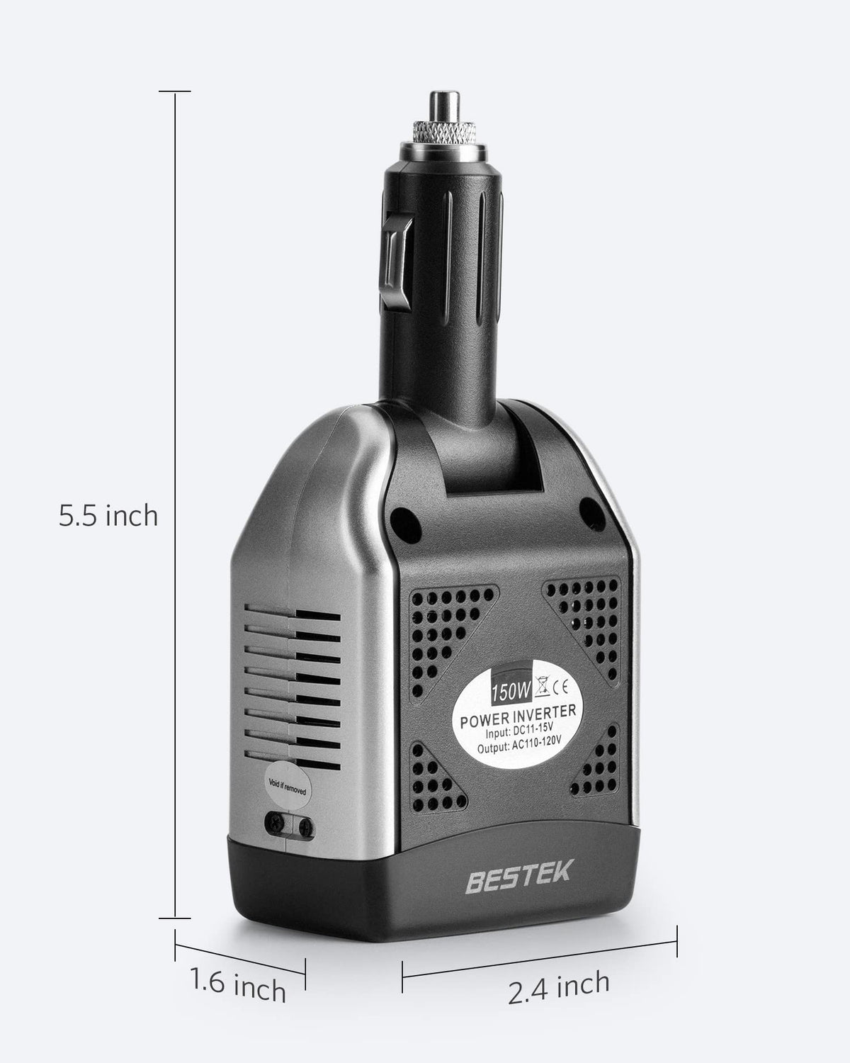 BESTEK product packaging with warranty card showing included support