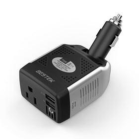 BESTEK inverter powering devices during a road trip for travel convenience
