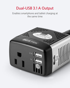 BESTEK close-up of 90° rotatable plug demonstrating space-saving convenience