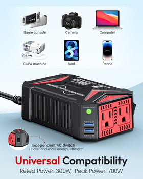 BESTEK size comparison with hands, communicates compact portability and convenience
