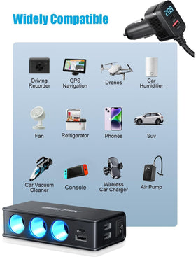 BESTEK size comparison next to car key showing compact scale and portability