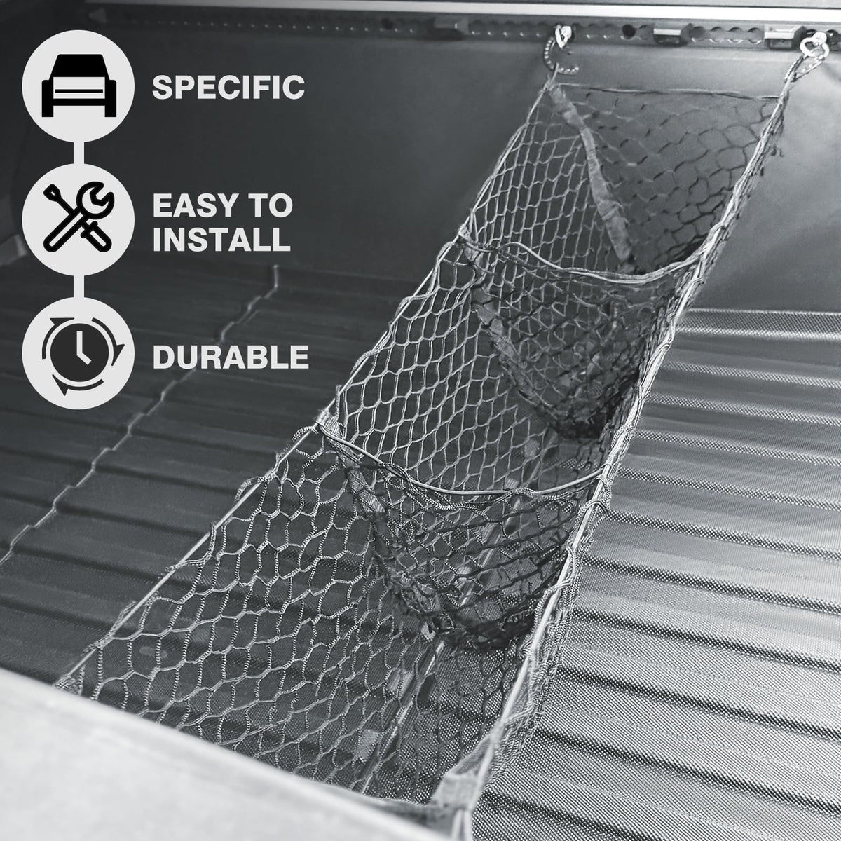 BestEvMod clip attached to L-track anchor demonstrating quick, tool-free installation