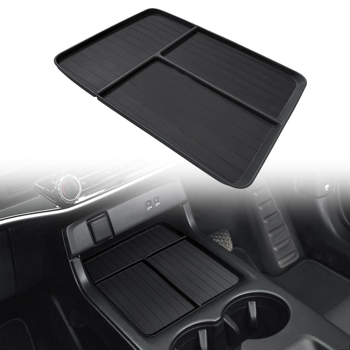 BestEvMod front organizer installed in Prologue console keeps items tidy