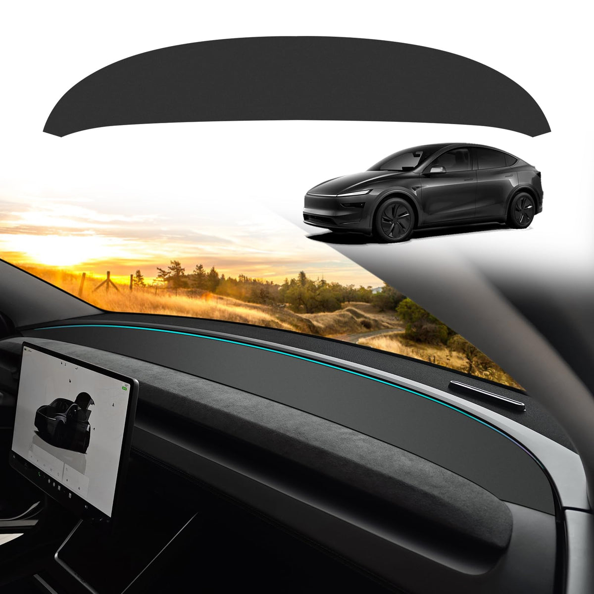 BestEvMod front view showing full dash cover fit and improved visibility