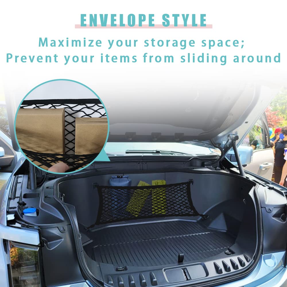 BestEvMod net installed with groceries preventing rolling and noise