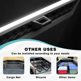 BestEvMod hook installed on Tesla Cybertruck rail demonstrating precise OEM-style fit and secure anchoring