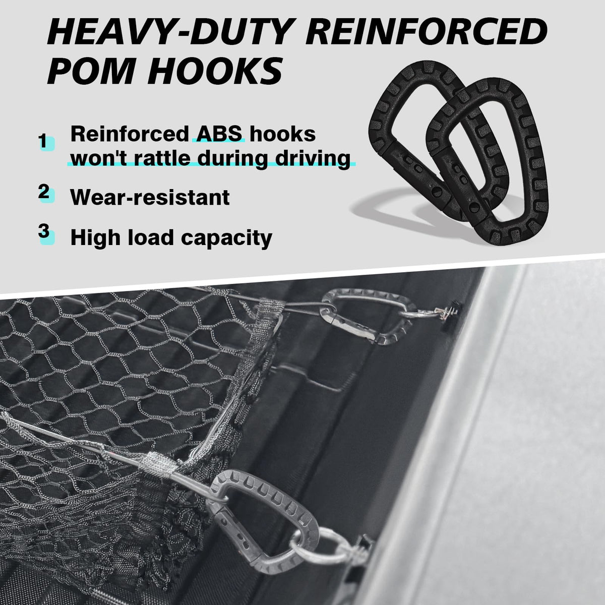 BestEvMod cargo net installed in Cybertruck bed with secured items for safety