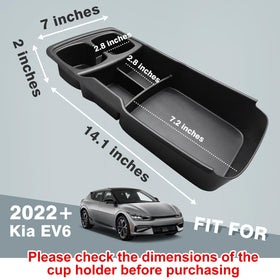 BestEvMod organizer installed in Kia EV6 console for stable, tool-free fit