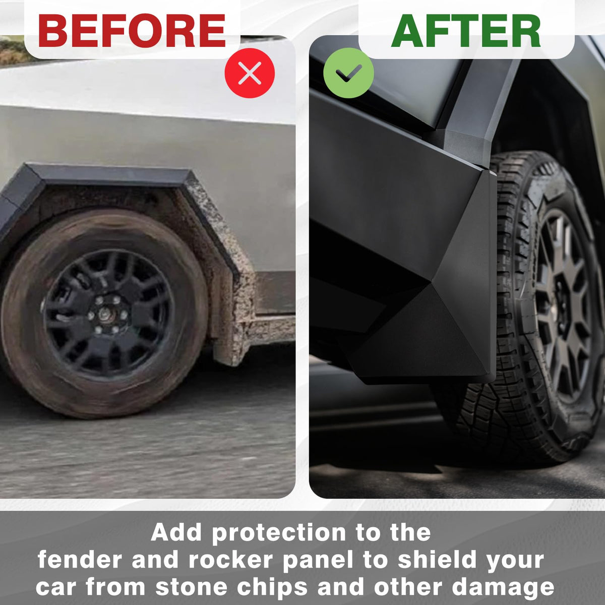 BestEvMod rear flap close-up showing shortened design for improved curb clearance
