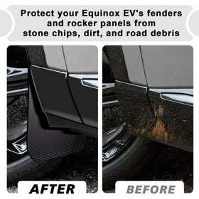 BestEvMod mud flap beside ruler illustrating accurate fit benefit