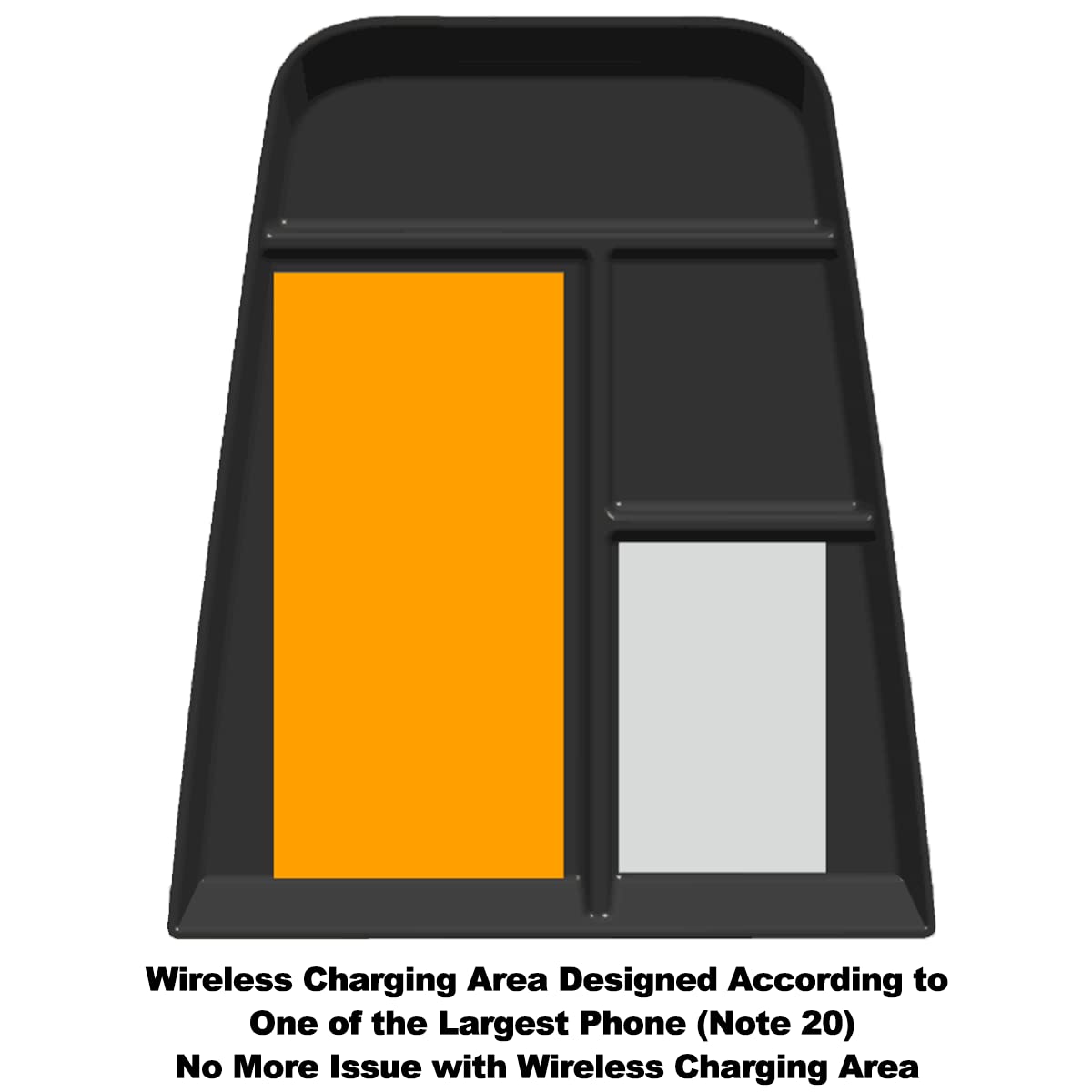 BestEvMod tray demonstrating wireless charging compatibility benefit