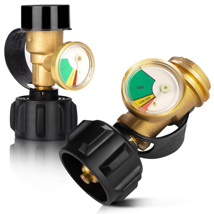 BESTFIRE gauge front view showing dial for instant level reading and convenience