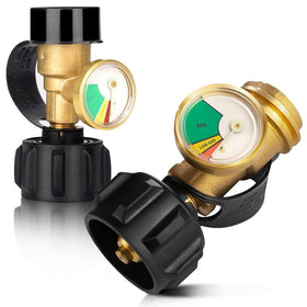 BESTFIRE gauge front view showing dial for instant level reading and convenience