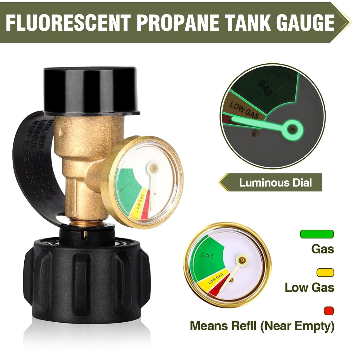 BESTFIRE gauge installed on grill tank demonstrating quick tool-free setup