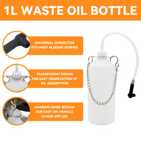 BESTGLOAL 1L catch bottle connected to hoses to prevent spills and simplify fluid collection