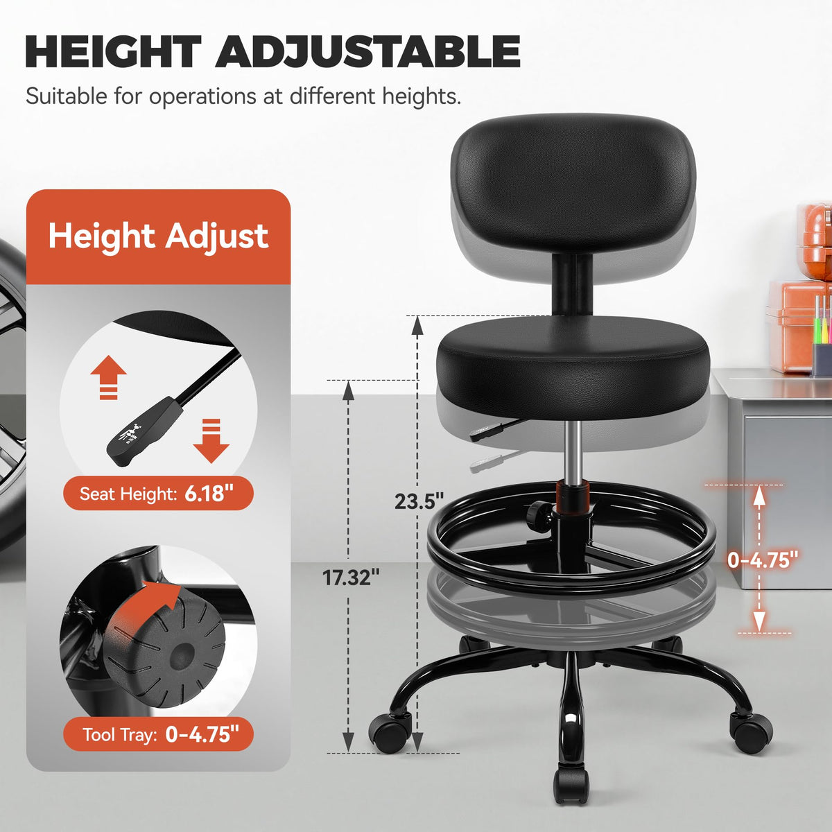 BestGlory close-up of backrest highlighting lumbar support for reduced strain