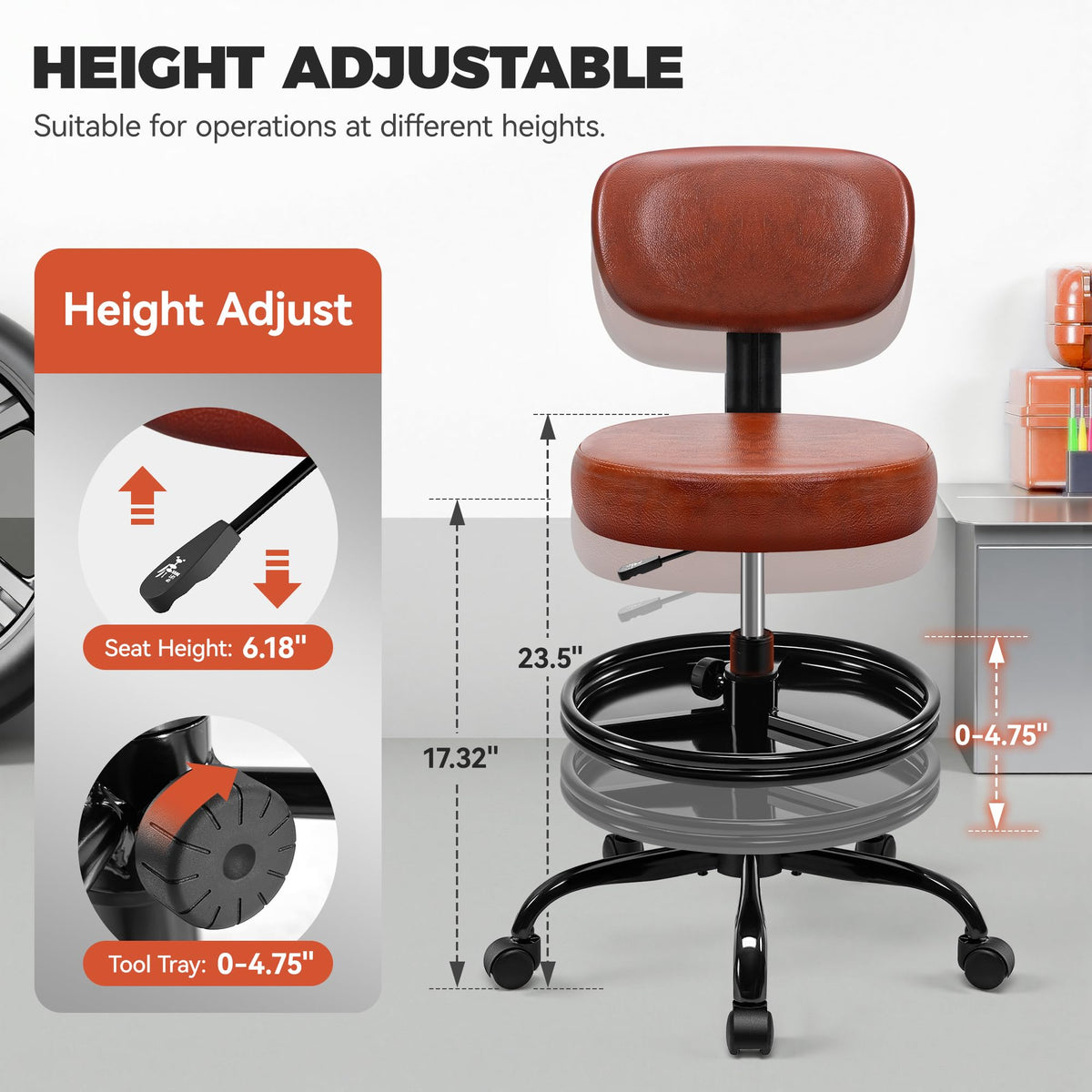 BestGlory close-up of backrest contour for lumbar support and reduced fatigue