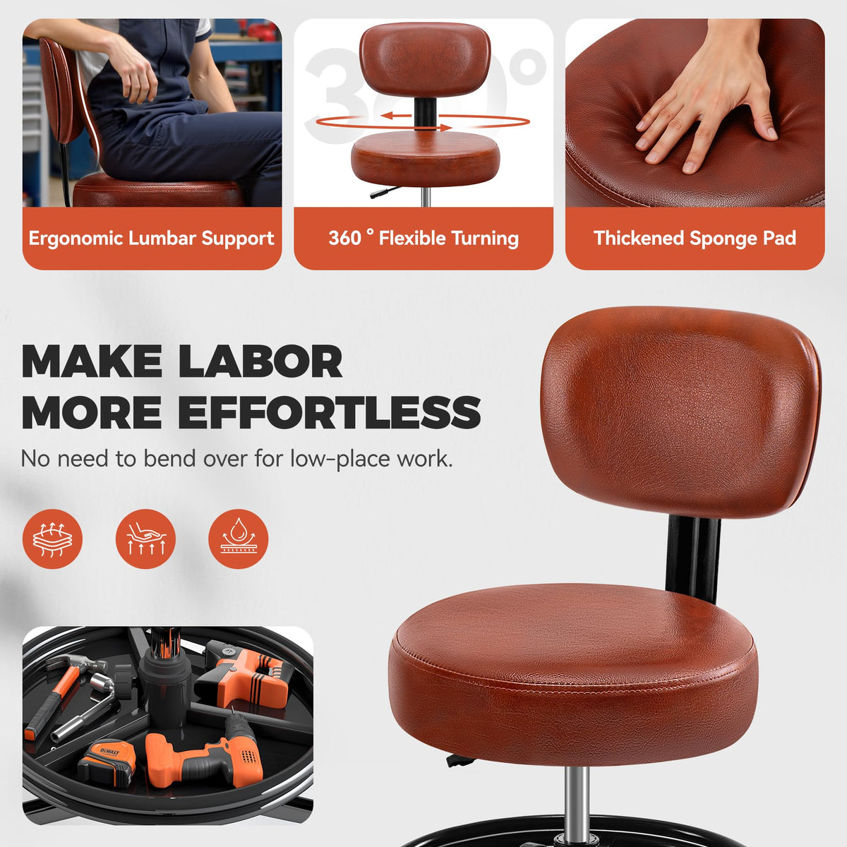 BestGlory adjustable footrest and pedestal providing leg support and stability