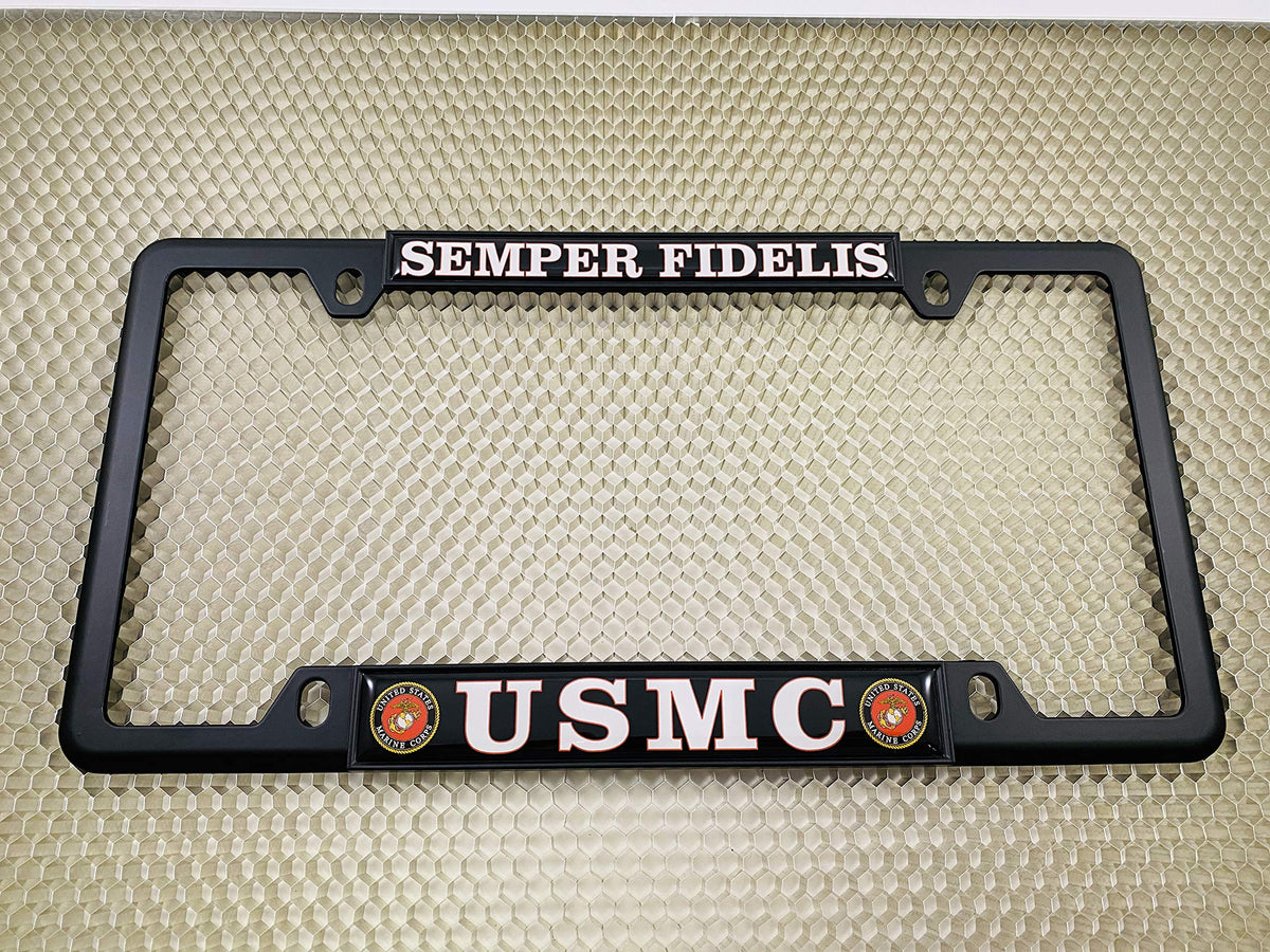 BestLicensePlateFrames rear view displaying four mounting holes and anti-rattle securing tabs