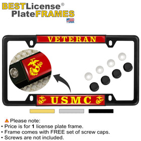 BestLicensePlateFrames close-up of Eagle Globe Anchor emblem protecting details