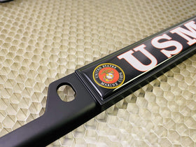 BestLicensePlateFrames mounted on a sedan demonstrating secure fit and proud Marine display