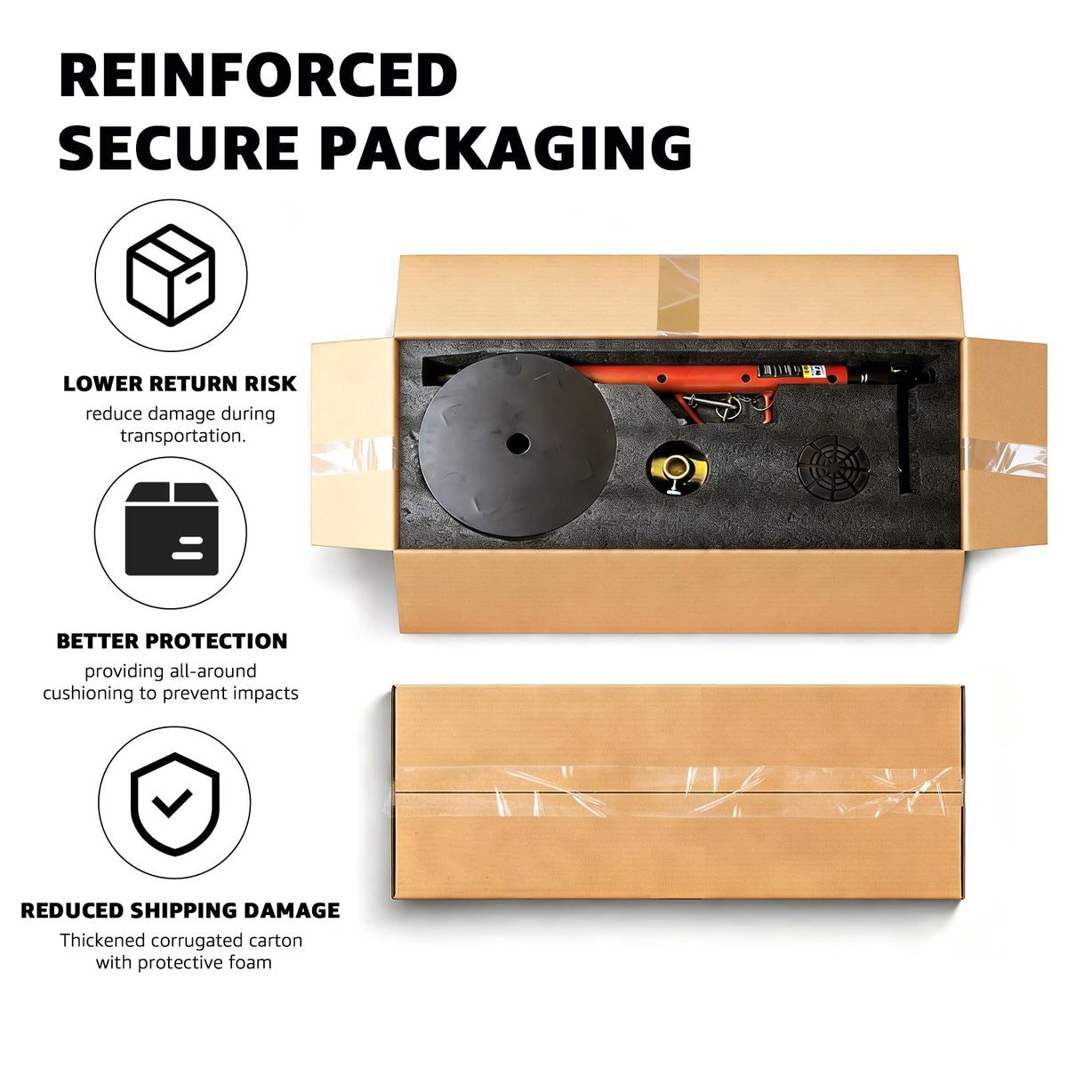 BESTOOL patented integrated handle detail enabling easy repositioning and carrying