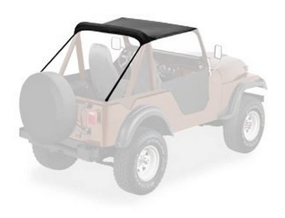 Bestop bikini front view fitted on a Jeep CJ showing sun protection and classic styling