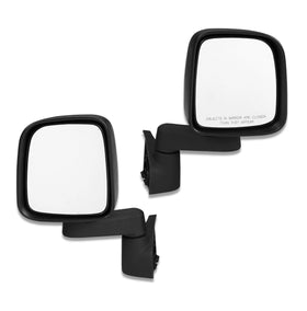 Bestop door mirror front view showing black finish and factory look for easy replacement