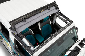 Bestop Sunrider door rail and seal detail showing secure fit and weather protection
