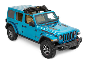 Bestop Sunrider front view on Jeep hardtop showing clean fit and quick access