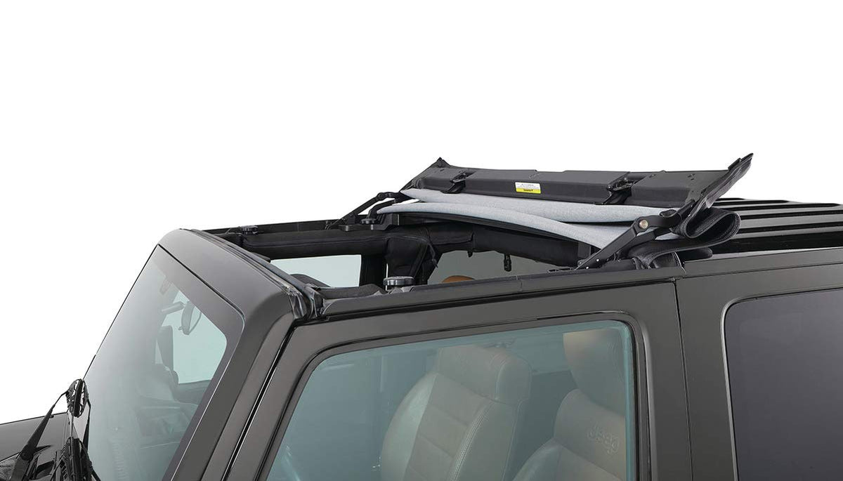 Bestop Sunrider front view showing clean fit and instant sky access