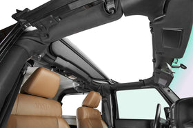 Bestop Sunrider flipped back from driver's seat for easy use