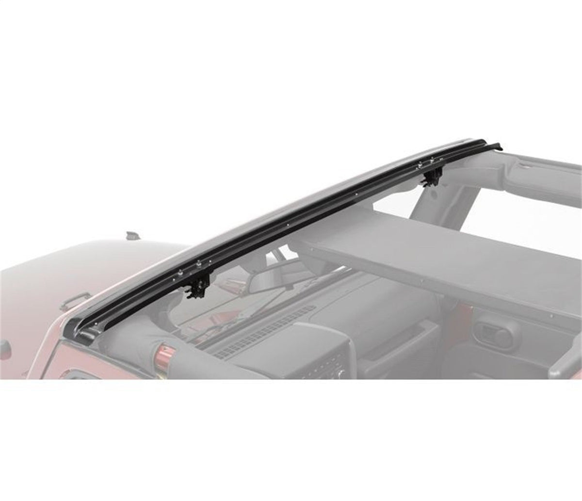 Bestop windshield channel front view showing fit and corrosion protection