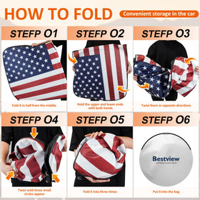 Bestview folded sunshade stored in included bag for easy transport